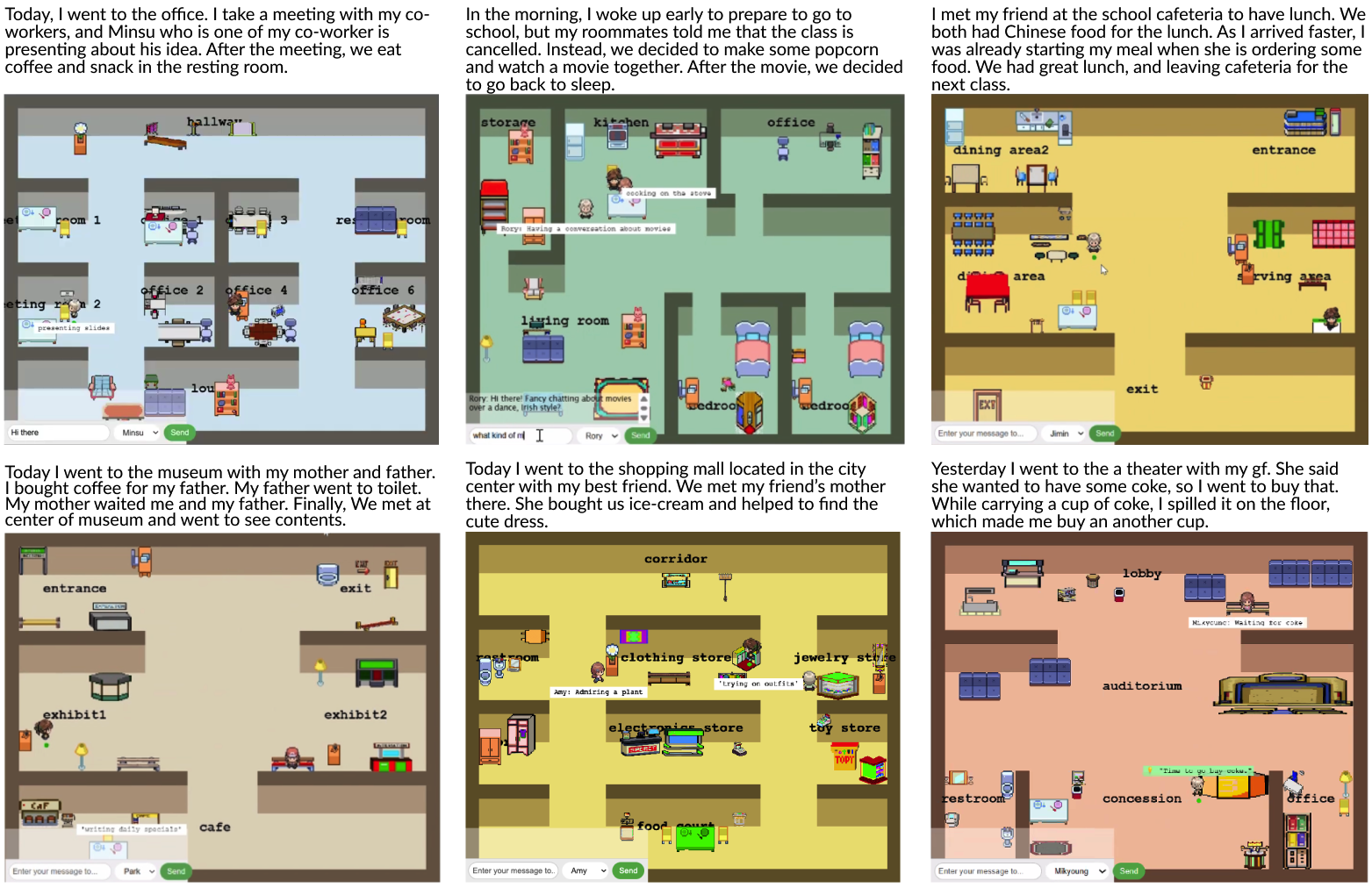 Example interactive vignettes created by participants from the user study